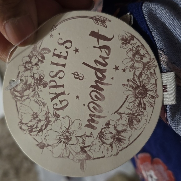 Gypsies & Moondust Sleeveless Flutter Sleeve Peasant Top Size Medium NWT - Picture 9 of 11